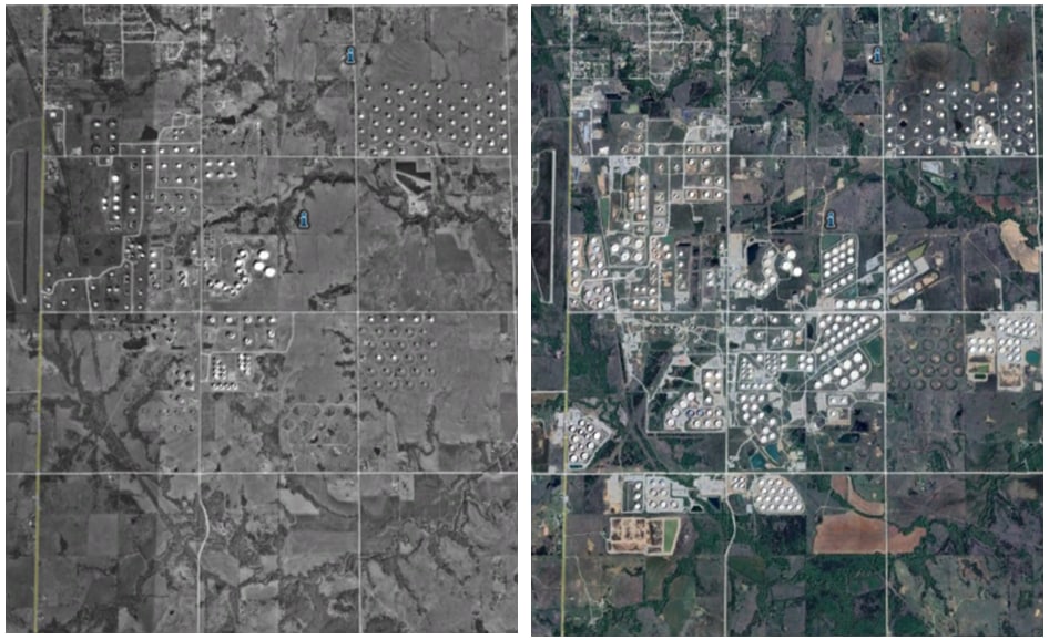 Cushing Tank Farms: 1995 and 2024